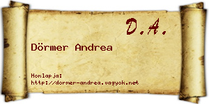 Dörmer Andrea névjegykártya